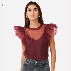 Simkhai Corina Organza Ruffle Top - xs